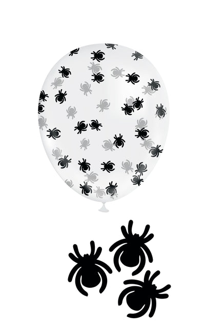Halloween Konfetti Ballon mit Spinnen 10 Stk