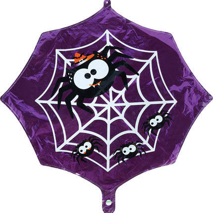 Halloween-Heliumballon, lila, Spinnennetz, leer, 60 cm