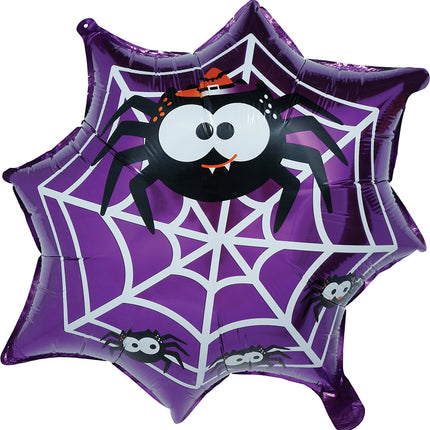 Halloween-Heliumballon, lila, Spinnennetz, leer, 60 cm