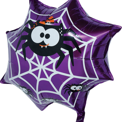Halloween-Heliumballon, lila, Spinnennetz, leer, 60 cm