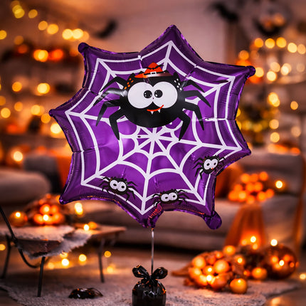 Halloween-Heliumballon, lila, Spinnennetz, leer, 60 cm