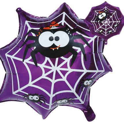 Halloween-Heliumballon, lila, Spinnennetz, leer, 60 cm