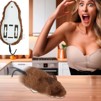 Falsche Ratte zum Aufziehen 16 cm