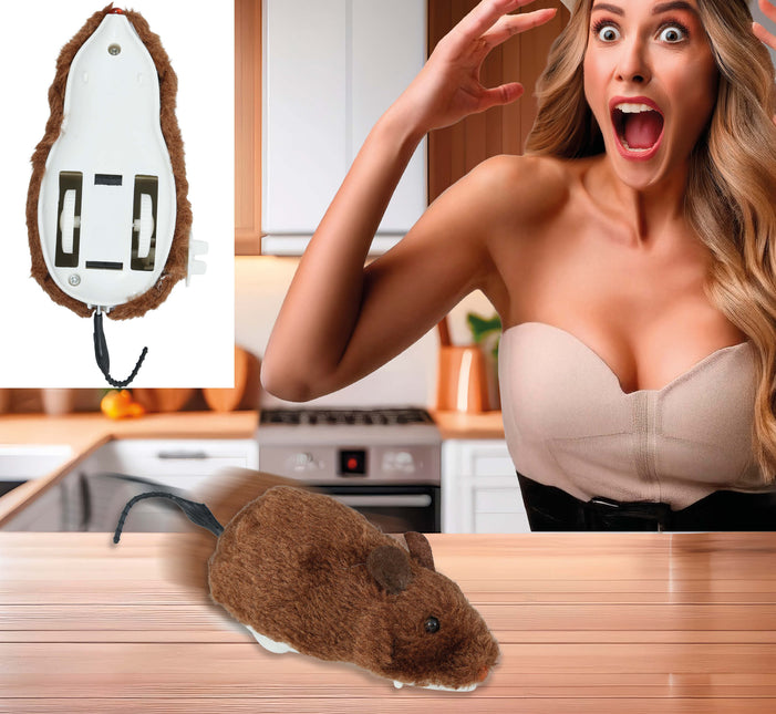Falsche Ratte zum Aufziehen 16 cm