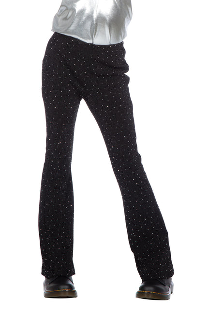 Schwarze Hose Glitter Flared