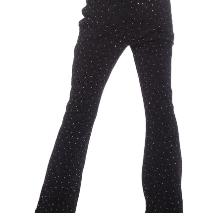 Schwarze Hose Glitter Flared