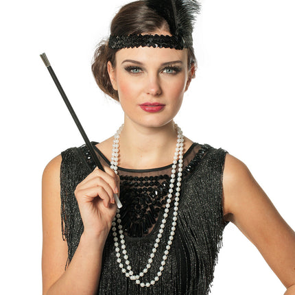 Charleston Accessoire Set Schwarz 3 Stück