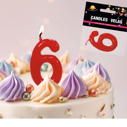 Rote Kerze 6 Jahre 5,5 cm