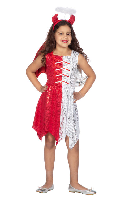 Kleid Engel/Dämon mit Flügeln und Diadem