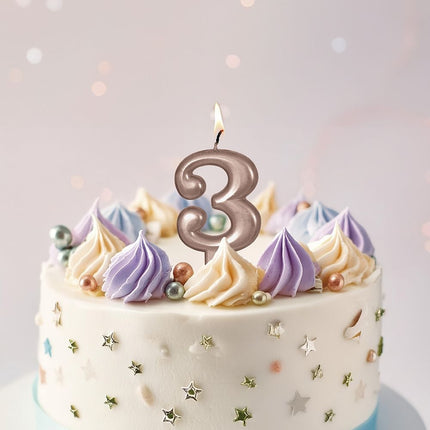 Rose Gold Kerze 3 Jahre 8cm