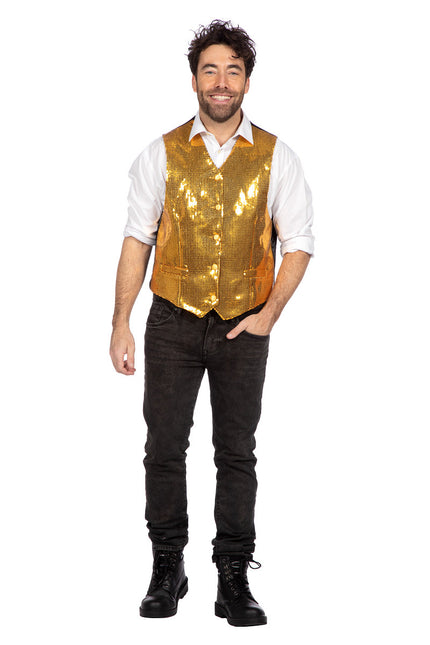 Goldenes Gilet Männer Pailletten