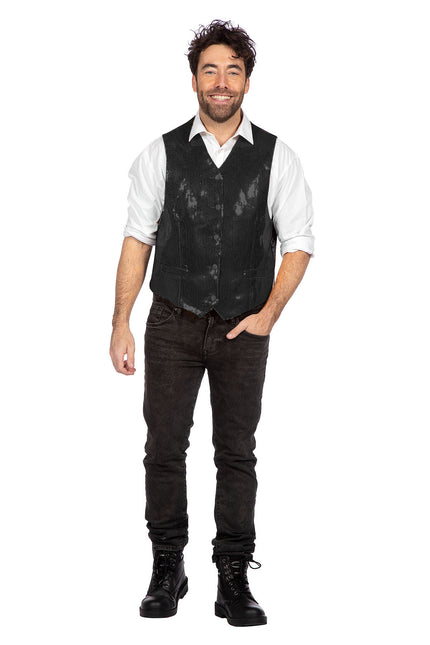 Schwarzes Gilet Männer Pailletten