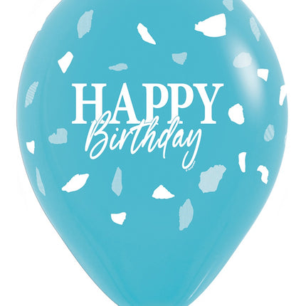 Happy Birthday Ballons Blau 30cm 25Stk