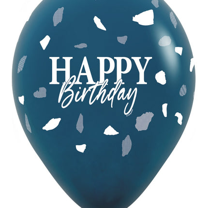 Happy Birthday Ballons Blau 30cm 25Stk