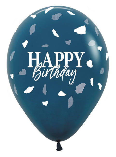 Happy Birthday Ballons Blau 30cm 25Stk