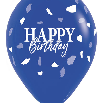 Happy Birthday Ballons Blau 30cm 25Stk