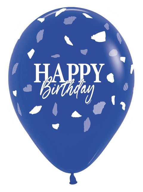 Happy Birthday Ballons Blau 30cm 25Stk