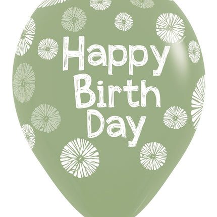 Happy Birthday Ballons Grün 30cm 25Stk