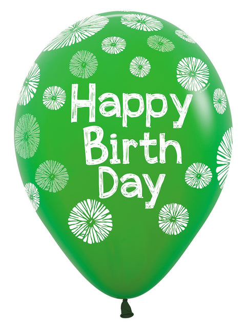 Happy Birthday Ballons Grün 30cm 25Stk