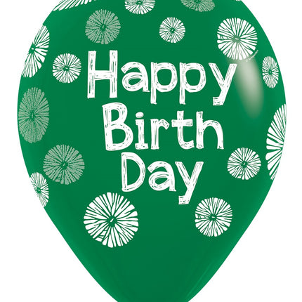 Happy Birthday Ballons Grün 30cm 25Stk
