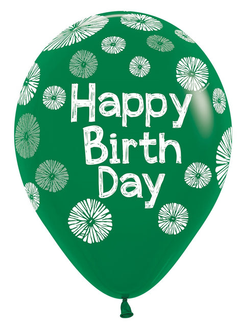 Happy Birthday Ballons Grün 30cm 25Stk