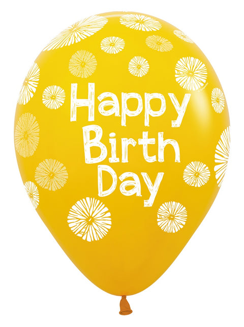 Alles Gute zum Geburtstag Ballons Blumen 30cm 25pcs