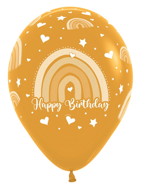 Happy Birthday Ballons Bunter Regenbogen 30cm 12Stück