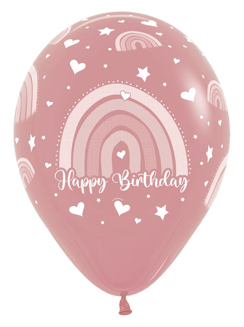 Happy Birthday Ballons Bunter Regenbogen 30cm 12Stück
