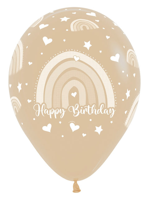 Happy Birthday Ballons Bunter Regenbogen 30cm 12Stück