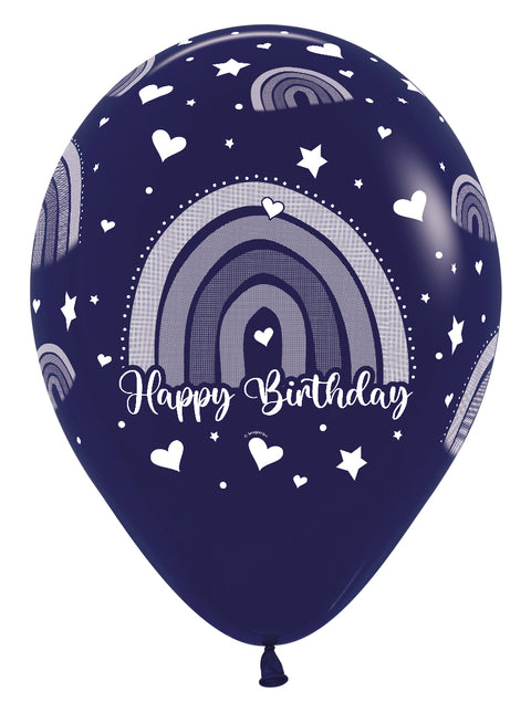 Happy Birthday Ballons Bunter Regenbogen 30cm 25Stk