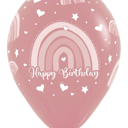Happy Birthday Ballons Bunter Regenbogen 30cm 25Stk