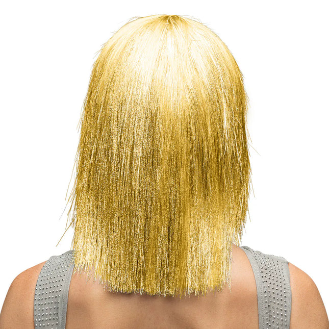 Goldene Perücke mit Glitzereffekt