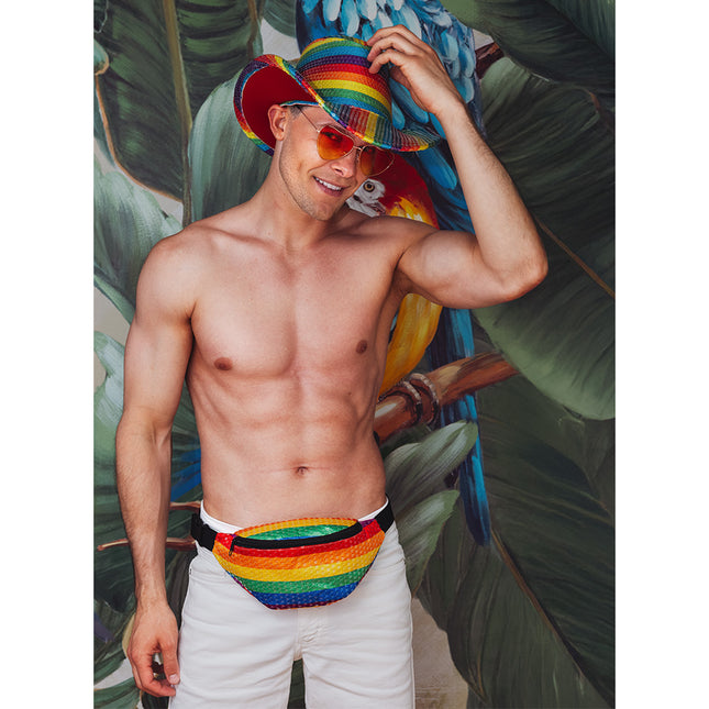 Hüfttasche Pailletten Regenbogen