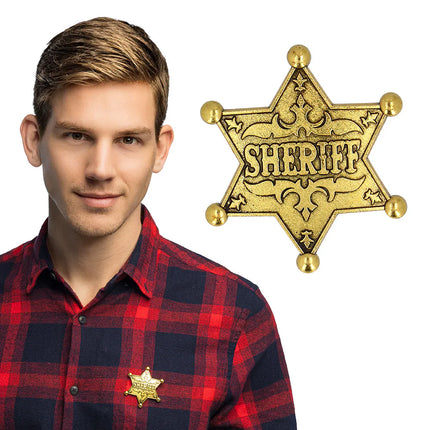 Abzeichen „Sheriff“ aus Metall, goldfarben