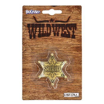 Abzeichen „Sheriff“ aus Metall, goldfarben
