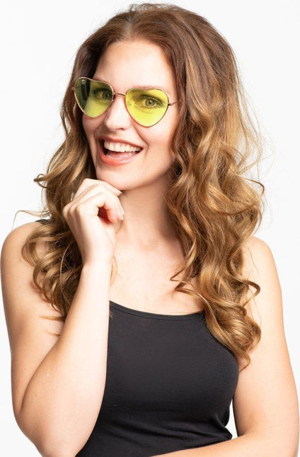 Herz Brille Gelb Liebe