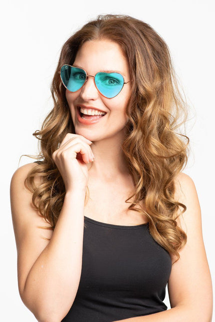 Herz Brille Blau Liebe