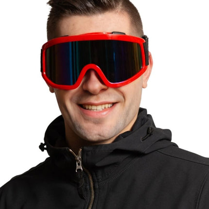 Rot-schwarze Skibrille
