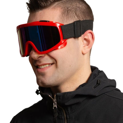 Rot-schwarze Skibrille