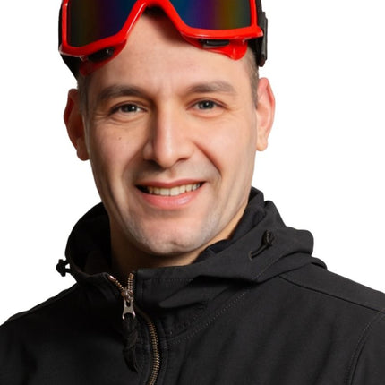 Rot-schwarze Skibrille