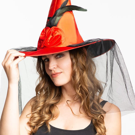 Halloween Hexenhut Orange Hoch