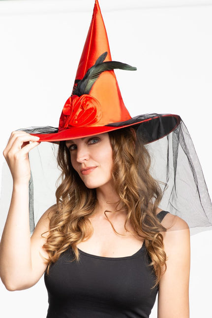 Halloween Hexenhut Orange Hoch