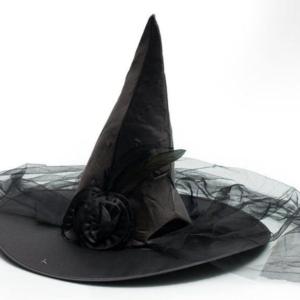 Halloween Hexenhut Schwarze Blume
