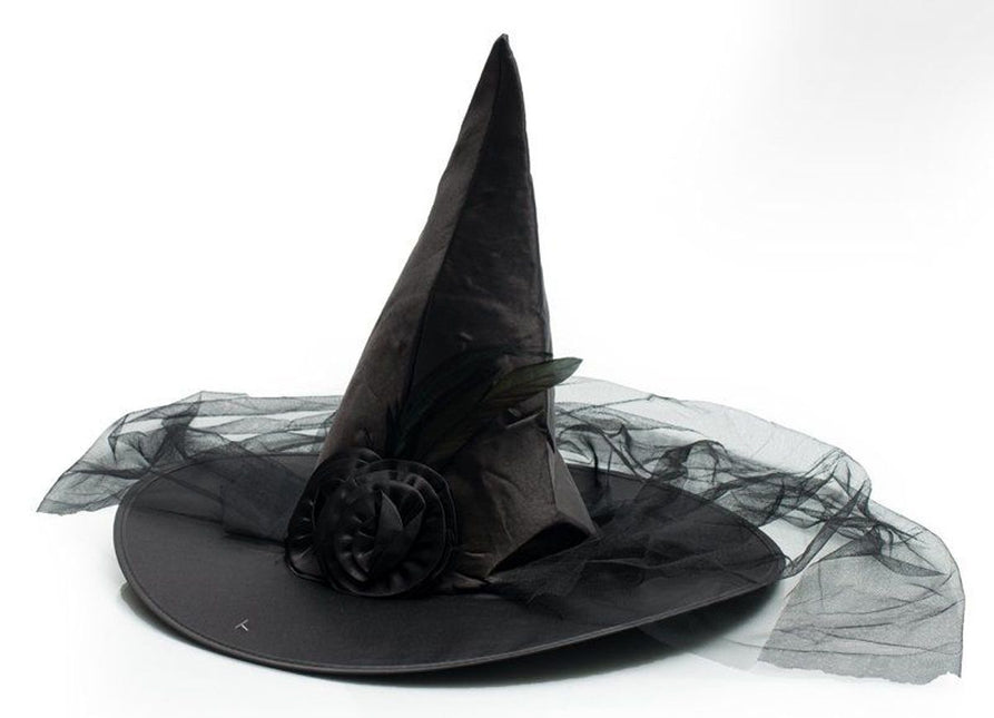 Halloween Hexenhut Schwarze Blume