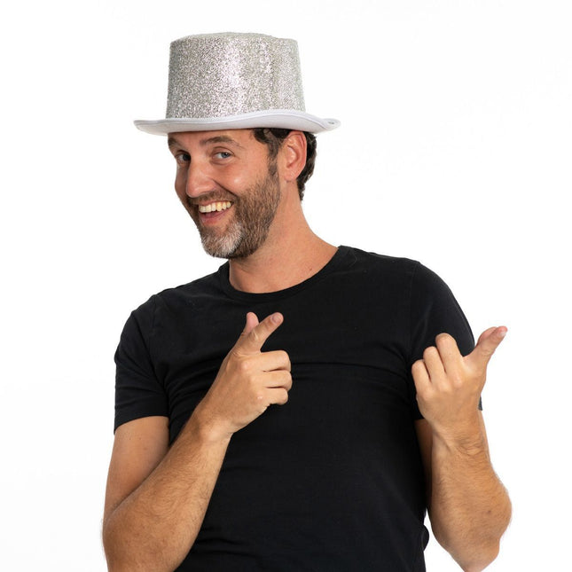 Hoher Hut Glitzer Silber