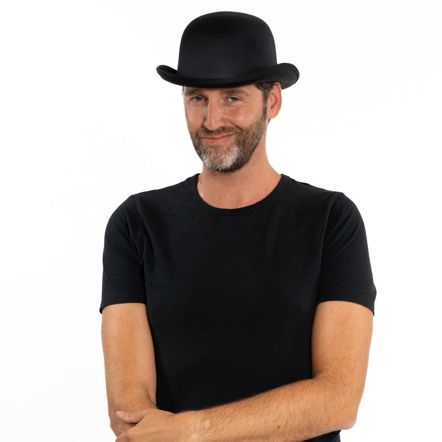 Bowler Hut Schwarzer Satin