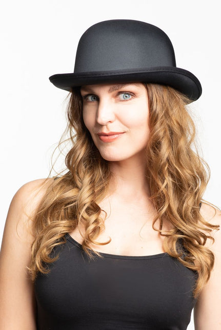 Bowler Hut Schwarzer Satin