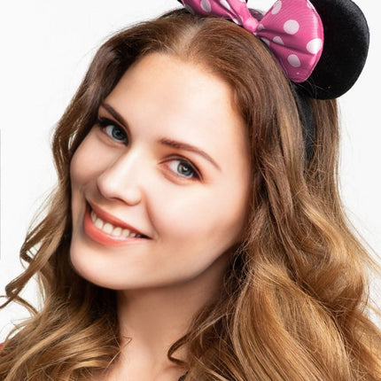 Maus Stirnband mit rosa Schleife