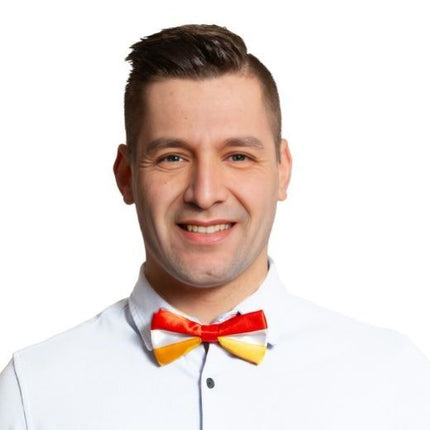 Fliege Rot/Weiß/Gelb - 6er Pack