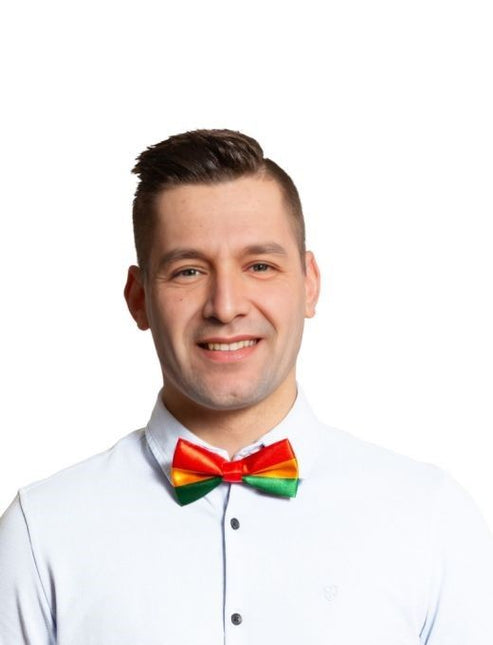 Fliege Rot/Gelb/Grün - 6er Pack